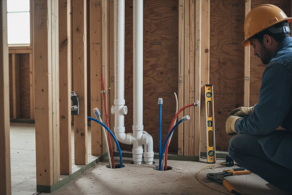 Drain and supply rough-in during Drain Cleaning in Bardstown